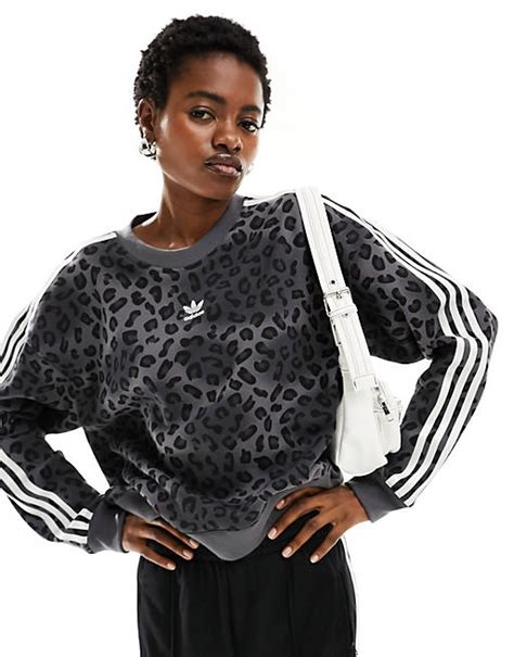 adidas leopard luxe sweatshirt black